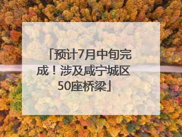 预计7月中旬完成！涉及咸宁城区50座桥梁