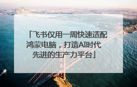 飞书仅用一周快速适配鸿蒙电脑，打造AI时代先进的生产力平台