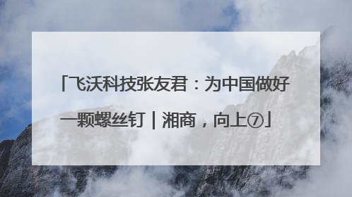 飞沃科技张友君：为中国做好一颗螺丝钉｜湘商，向上⑦