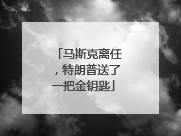 马斯克离任，特朗普送了一把金钥匙
