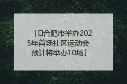 ﻿合肥市举办2025年首场社区运动会 预计将举办10场