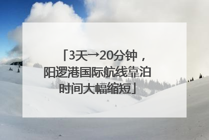 3天→20分钟，阳逻港国际航线靠泊时间大幅缩短
