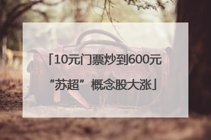 10元门票炒到600元 “苏超”概念股大涨
