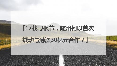 17载寻根节，随州何以首次撬动与港澳30亿元合作？