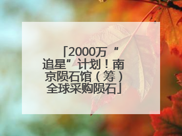 2000万“追星”计划！南京陨石馆（筹）全球采购陨石